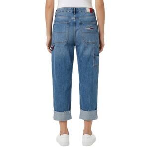 Tommy Hilfiger Copain Boyfriend Carpenter Embroidered Capri Cargo Jeans Size 8